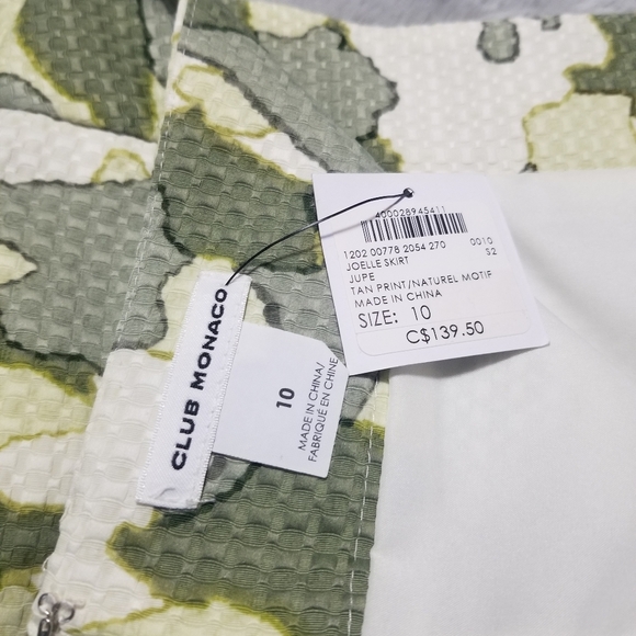 Club Monaco Green Camouflage Mini Skirt Size 10 - Picture 7 of 9